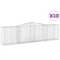 vidaXL Cestas de gaviones 10 uds forma de arco hierro 400x50x100/120cm vidaXL Cestas de gaviones 10 uds forma de arco hierro 400x50x100/120cm