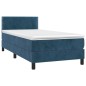 vidaXL Cama box spring colchón y LED terciopelo azul oscuro 80x200 cm