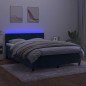 vidaXL Cama box spring colchón y LED terciopelo azul oscuro 140x200 cm vidaXL Cama box spring colchón y LED terciopelo azul oscuro 140x200 cm