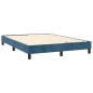 vidaXL Cama box spring colchón y LED terciopelo azul oscuro 140x200 cm vidaXL Cama box spring colchón y LED terciopelo azul oscuro 140x200 cm