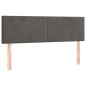 vidaXL Cama box spring colchón y LED terciopelo gris oscuro 140x190 cm