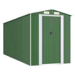 vidaXL Cobertizo de jardín acero galvanizado verde 192x523x223 cm