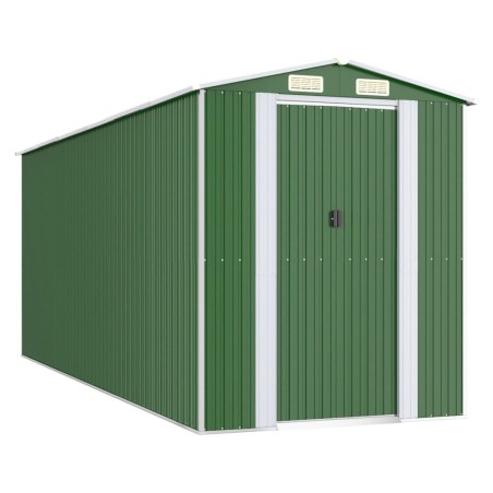 vidaXL Cobertizo de jardín acero galvanizado verde 192x523x223 cm