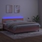 vidaXL Cama box spring colchón y LED terciopelo rosa 160x200 cm vidaXL Cama box spring colchón y LED terciopelo rosa 160x200 cm