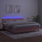 vidaXL Cama box spring colchón y LED terciopelo rosa 180x200 cm vidaXL Cama box spring colchón y LED terciopelo rosa 180x200 cm