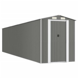 vidaXL Cobertizo de jardín acero galvanizado gris claro 192x855x223 cm