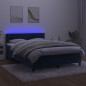 vidaXL Cama box spring colchón y LED terciopelo azul oscuro 140x200 cm vidaXL Cama box spring colchón y LED terciopelo azul oscuro 140x200 cm