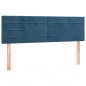 vidaXL Cama box spring colchón y LED terciopelo azul oscuro 140x200 cm vidaXL Cama box spring colchón y LED terciopelo azul oscuro 140x200 cm