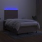 vidaXL Cama box spring con colchón y LED tela gris taupe 120x200 cm vidaXL Cama box spring con colchón y LED tela gris taupe 120x200 cm