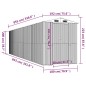 vidaXL Cobertizo de jardín acero galvanizado gris claro 192x855x223 cm