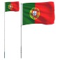 vidaXL Mástil y bandera de Portugal aluminio 5,55 m vidaXL Mástil y bandera de Portugal aluminio 5,55 m