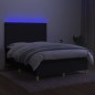 vidaXL Cama box spring colchón y luces LED tela negro 140x190 cm vidaXL Cama box spring colchón y luces LED tela negro 140x190 cm