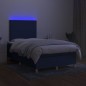 vidaXL Cama box spring con colchón y LED tela azul 120x200 cm vidaXL Cama box spring con colchón y LED tela azul 120x200 cm