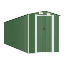 vidaXL Cobertizo de jardín acero galvanizado verde 192x689x223 cm