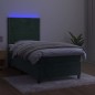 vidaXL Cama box spring colchón y LED terciopelo verde oscuro 90x200 cm vidaXL Cama box spring colchón y LED terciopelo verde oscuro 90x200 cm