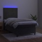 vidaXL Cama box spring colchón y LED terciopelo gris oscuro 90x200 cm vidaXL Cama box spring colchón y LED terciopelo gris oscuro 90x200 cm