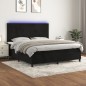 vidaXL Cama box spring colchón y LED terciopelo negro 180x200 cm vidaXL Cama box spring colchón y LED terciopelo negro 180x200 cm