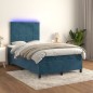 vidaXL Cama box spring colchón y LED terciopelo azul oscuro 120x200 cm vidaXL Cama box spring colchón y LED terciopelo azul oscuro 120x200 cm