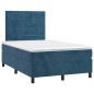 vidaXL Cama box spring colchón y LED terciopelo azul oscuro 120x200 cm vidaXL Cama box spring colchón y LED terciopelo azul oscuro 120x200 cm
