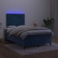 vidaXL Cama box spring colchón y LED terciopelo azul oscuro 120x200 cm vidaXL Cama box spring colchón y LED terciopelo azul oscuro 120x200 cm