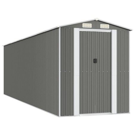 vidaXL Cobertizo de jardín acero galvanizado gris claro 192x689x223 cm