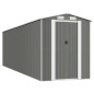 vidaXL Cobertizo de jardín acero galvanizado gris claro 192x689x223 cm