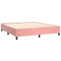 vidaXL Cama box spring colchón y LED terciopelo rosa 160x200 cm vidaXL Cama box spring colchón y LED terciopelo rosa 160x200 cm