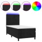 vidaXL Cama box spring colchón y LED terciopelo negro 90x200 cm vidaXL Cama box spring colchón y LED terciopelo negro 90x200 cm