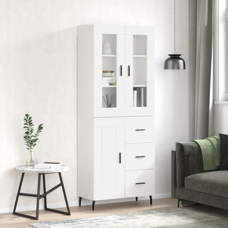 vidaXL Aparador alto madera contrachapada blanco brillo 69,5x34x180 cm vidaXL Aparador alto madera contrachapada blanco brillo 69,5x34x180 cm