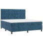 vidaXL Cama box spring colchón y LED terciopelo azul oscuro 180x200 cm vidaXL Cama box spring colchón y LED terciopelo azul oscuro 180x200 cm
