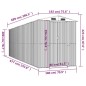 vidaXL Cobertizo de jardín acero galvanizado gris claro 192x689x223 cm