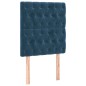 vidaXL Cama box spring colchón y LED terciopelo azul oscuro 90x200 cm vidaXL Cama box spring colchón y LED terciopelo azul oscuro 90x200 cm