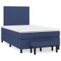 vidaXL Cama box spring con colchón tela azul 120x200 cm