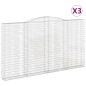 vidaXL Cestas de gaviones 3 uds forma de arco hierro 400x30x220/240 cm vidaXL Cestas de gaviones 3 uds forma de arco hierro 400x30x220/240 cm