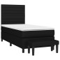 vidaXL Cama box spring con colchón tela negro 90x200 cm vidaXL Cama box spring con colchón tela negro 90x200 cm