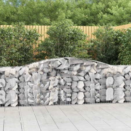 vidaXL Cestas de gaviones 20 uds forma de arco hierro 400x50x80/100 cm