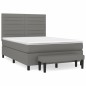 vidaXL Cama box spring con colchón tela gris oscuro 140x190 cm vidaXL Cama box spring con colchón tela gris oscuro 140x190 cm
