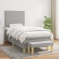 vidaXL Cama box spring con colchón tela gris claro 90x190 cm vidaXL Cama box spring con colchón tela gris claro 90x190 cm