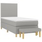 vidaXL Cama box spring con colchón tela gris claro 90x190 cm vidaXL Cama box spring con colchón tela gris claro 90x190 cm