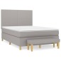 vidaXL Cama box spring con colchón tela gris claro 140x200 cm vidaXL Cama box spring con colchón tela gris claro 140x200 cm