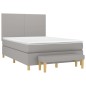vidaXL Cama box spring con colchón tela gris claro 140x200 cm vidaXL Cama box spring con colchón tela gris claro 140x200 cm