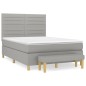 vidaXL Cama box spring con colchón tela gris claro 140x190 cm vidaXL Cama box spring con colchón tela gris claro 140x190 cm