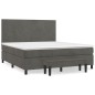 vidaXL Cama box spring con colchón terciopelo gris oscuro 180x200 cm vidaXL Cama box spring con colchón terciopelo gris oscuro 180x200 cm