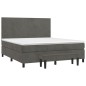 vidaXL Cama box spring con colchón terciopelo gris oscuro 180x200 cm vidaXL Cama box spring con colchón terciopelo gris oscuro 180x200 cm