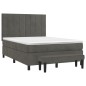 vidaXL Cama box spring con colchón terciopelo gris oscuro 140x190 cm vidaXL Cama box spring con colchón terciopelo gris oscuro 140x190 cm