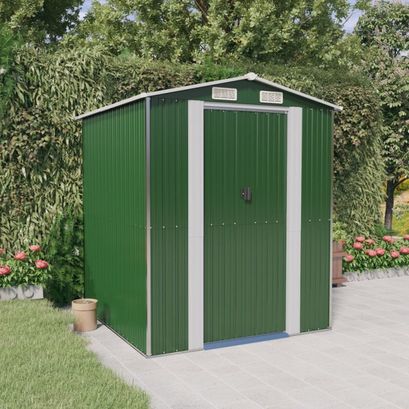 vidaXL Cobertizo de jardín acero galvanizado verde 192x191x223 cm vidaXL Cobertizo de jardín acero galvanizado verde 192x191x223 cm
