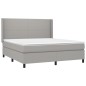 vidaXL Cama box spring colchón y luces LED tela gris claro 180x200 cm vidaXL Cama box spring colchón y luces LED tela gris claro 180x200 cm