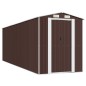 vidaXL Cobertizo jardín acero galvanizado marrón oscuro 192x606x223 cm vidaXL Cobertizo jardín acero galvanizado marrón oscuro 192x606x223 cm
