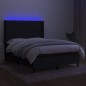 vidaXL Cama box spring colchón y luces LED tela negro 140x190 cm vidaXL Cama box spring colchón y luces LED tela negro 140x190 cm