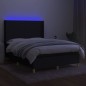 vidaXL Cama box spring colchón y luces LED tela negro 140x190 cm vidaXL Cama box spring colchón y luces LED tela negro 140x190 cm